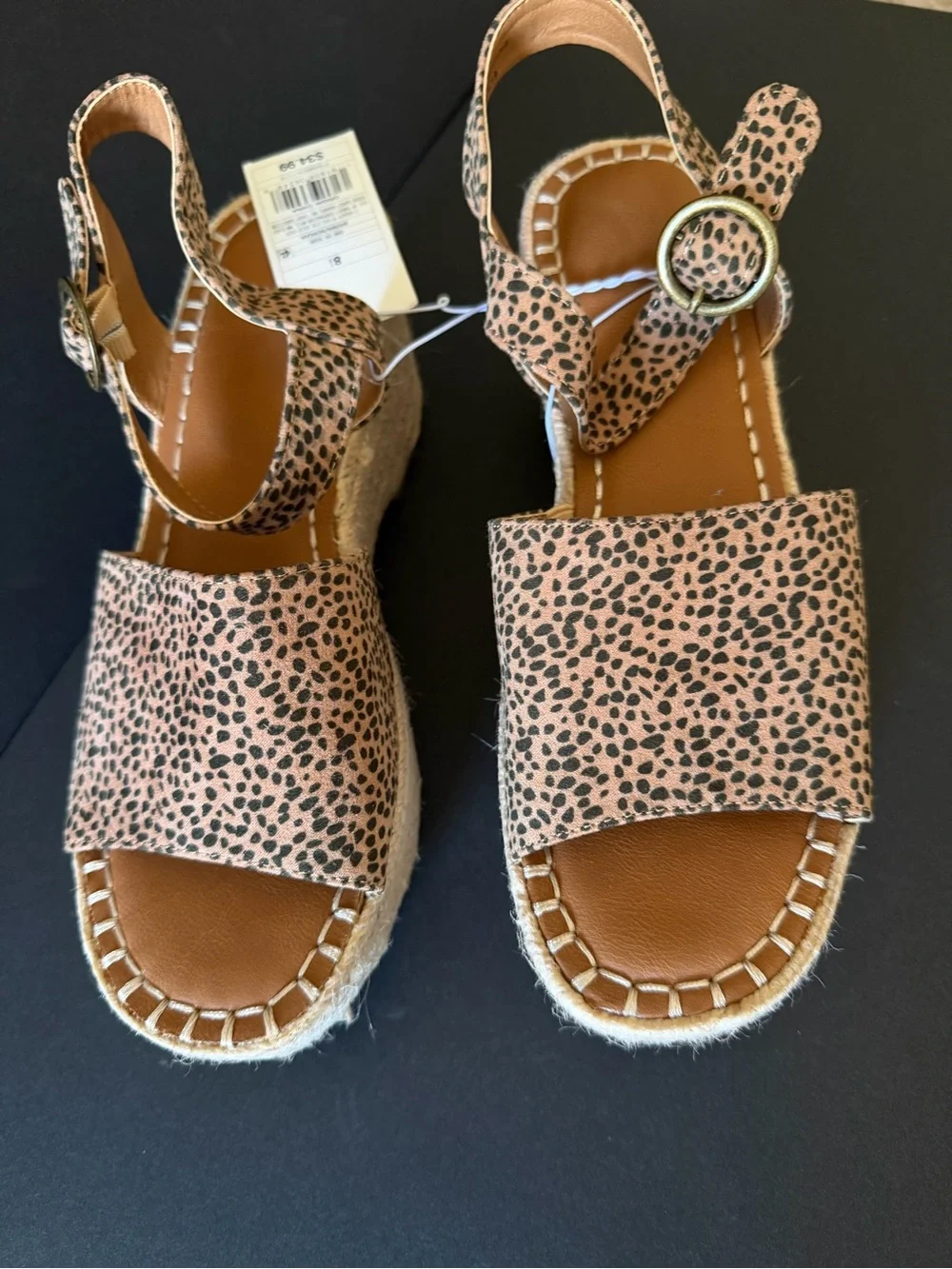 Universal Thread Leopard Print Espadrille Wedge Sandals 8.5 nwt